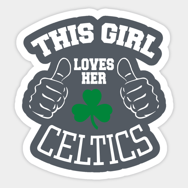 This girl loves her celtics Sticker by Mounika